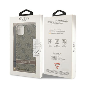 Guess GUOHCN61H4STW iPhone 11 brown/brown hardcase 4G Print Strap