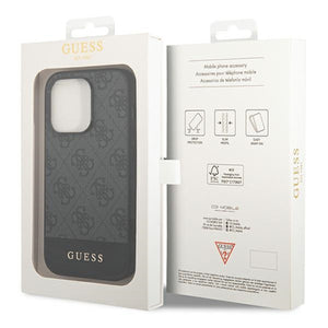 Guess GUHCP14XG4GLGR iPhone 14 Pro Max 6.7" grey/grey hard case 4G Stripe Collection