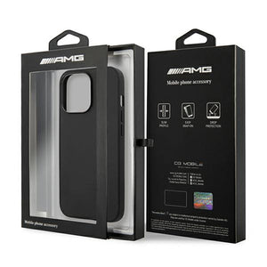 AMG AMHCP14LDOLBK iPhone 14 Pro 6.1 "black / black hardcase Leather Hot Stamped