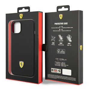 Ferrari FEHCP14SSIBBK iPhone 14 6.1" black/black hardcase Silicone Metal Logo