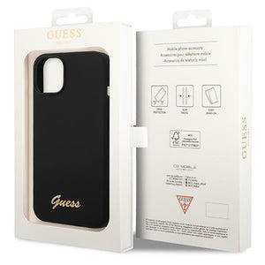 Guess GUHCP14SSLSMK iPhone 14 6.1" black/black hard case Silicone Vintage Gold Logo