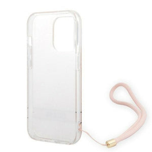 Guess 4G Print Strap iPhone 14 Pro Case - Pink