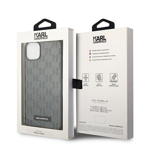 Karl Lagerfeld KLHCP14SSAKLHPG iPhone 14 6.1 "hardcase gray / gray Saffiano Mono Metal Logo