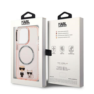 Karl Lagerfeld KLHMP14XHKCP iPhone 14 Pro Max 6.7 "hardcase pink / pink Karl & Choupette Aluminum Magsafe