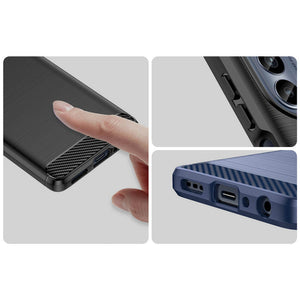 Carbon Case for Motorola Moto G62 5G flexible silicone carbon cover black