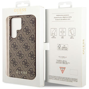 Guess GUHCS23LG4GFBR S23 Ultra S918 brown/brown hard case 4G Metal Gold Logo