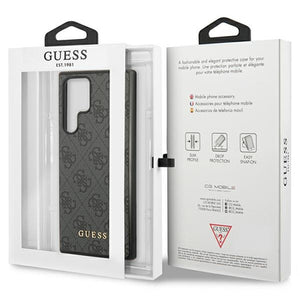 Guess GUHCS23LG4GFGR S23 Ultra S918 grey/grey hardcase 4G Metal Gold Logo