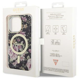 Guess GUHMP14LHCFWSK iPhone 14 Pro 6.1" black/black hardcase Flower MagSafe