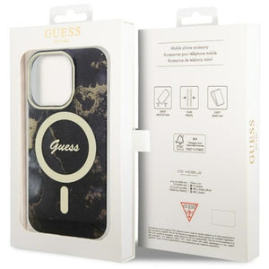 Guess GUHMP14LHTMRSK iPhone 14 Pro 6.1" black/black hardcase Golden Marble MagSafe