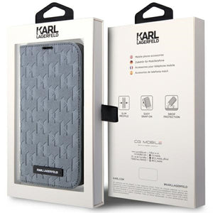 Karl Lagerfeld KLBKP14XSAKLHPG iPhone 14 Pro Max 6.7" bookcase silver/silver Saffiano Monogram