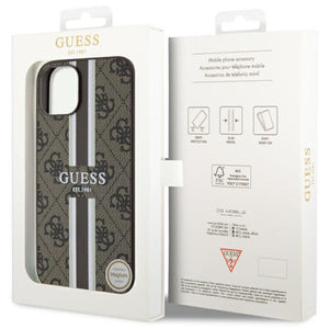 Guess GUHMP14SP4RPSW iPhone 14 6.1" brown/brown hardcase 4G Printed Stripes MagSafe