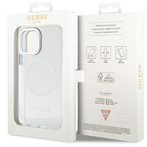 Guess Metal Outline Magsafe case for iPhone 12 / iPhone 12 Pro - silver