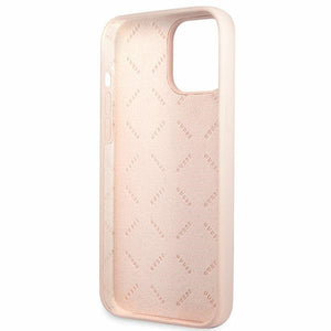 Guess GUHCP13XLSLMGLP iPhone 13 Pro Max 6.7" light pink/light pink hardcase Silicone Script Gold Logo