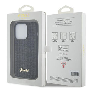 Guess Sequin Script Metal case for iPhone 15 Pro - black