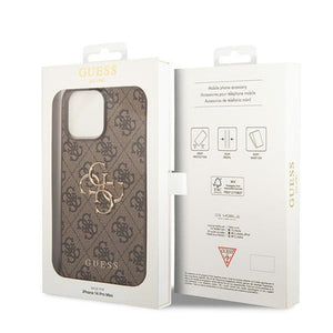 Guess GUHCP15L4GMGBR iPhone 15 Pro 6.1" brown/brown hardcase 4G Big Metal Logo
