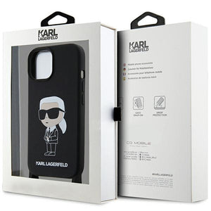 Karl Lagerfeld KLHCP15SSCBSKNK iPhone 15 6.1" hardcase black/black Crossbody Silicone Ikonik