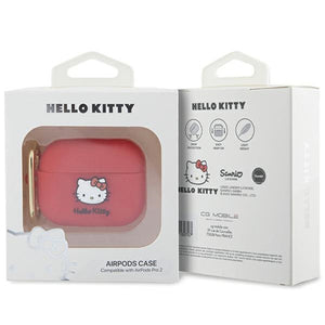 Hello Kitty Silicone 3D Kitty Head case for AirPods Pro 2 (2022/2023) - fuchsia