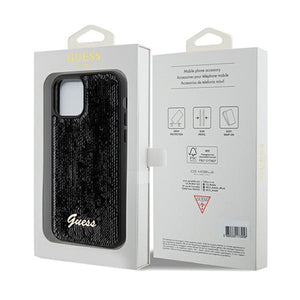 Guess Sequin Script Metal case for iPhone 12/12 Pro - black