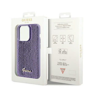 Guess Sequin Script Metal case for iPhone 13 Pro / 13 - purple
