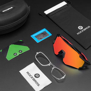 Rockbros 10182 polarizing cycling glasses - red