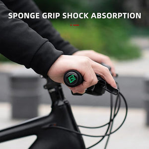 Rockbros BT1001BLBK sponge bicycle handlebar grips - blue and black