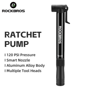 Rockbros 42320010001 Bicycle Pump Hand + Screwdriver - Black
