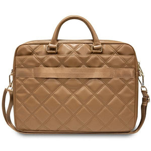 Guess Quilted 4G bag for a 16" laptop - brown