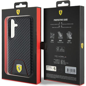 Ferrari Carbon Stitched Bottom case for Samsung Galaxy S24 - black