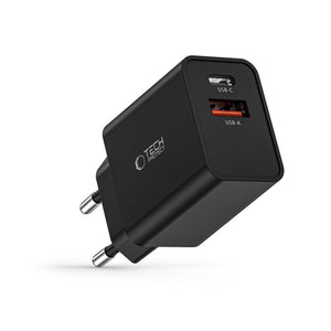 Tech-Protect NC30W Charger USB-C PD 30W / USB-A QC 3.0 - Black