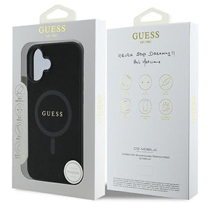 Guess Saffiano Classic Logo MagSafe iPhone 16 Plus Case - Black