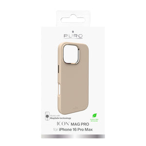 Puro Icon Mag Pro MagSafe Silicone Case for iPhone 16 Pro Max - Beige