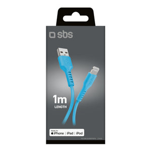 SBS TECABLEUSBIP589A USB-A - Lightning Cable - Blue
