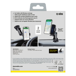 SBS TESUPEXTWIR15W 15W Wireless Charger Holder - Black