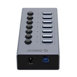 Orico BT2U3-7AB Hub 7x USB-A 3.0 with switches - gray