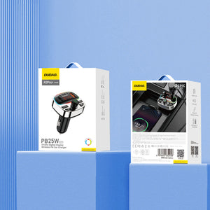 Dudao R2PRO+ Transmitter with PD25W Bluetooth 5.3 RGB Charging Ports - Black and Silver