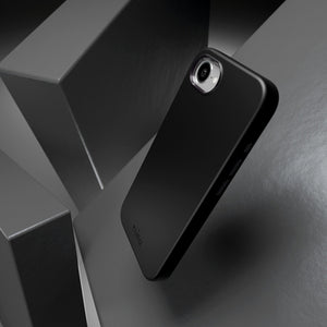 Puro Liquid Silicon Cover "ICON MAG PRO" with Magsafe, metal buttons and camera ring for iPhone 16E, black