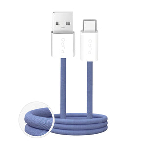 Puro Fabrik 2.0 10W USB-A - USB-C Braided Cable 1.5m - Blue