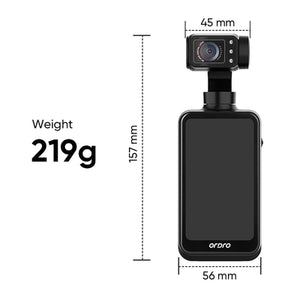 Ordro Pocket M5 3-Axis Gimbal Camera, 5K, for Vlogging and YouTube – Black