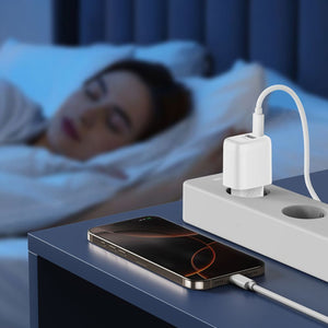 Tech-Protect NCA30 PD 30W QC3.0 USB-A / USB-C Wall Charger + USB-C / Lightning Cable 100cm - White