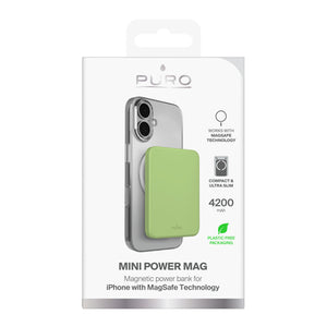 Puro 4200mAh Ultra-Thin MagSafe USB-C Compatible Power Bank - Green