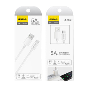 Dudao cable USB Type C 2.1A 1m white (L4T 1m white)