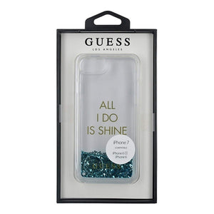 Guess GUHCP7GLUQBL iPhone 6/7/8 /SE 2020 / SE 2022 blue/blue hard case Liquid Glitter Party