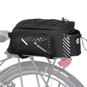 Wozinsky Bike Pannier Rack Bag with Shoulder Strap 9L (Rain Cover Included) Black (WBB22BK)