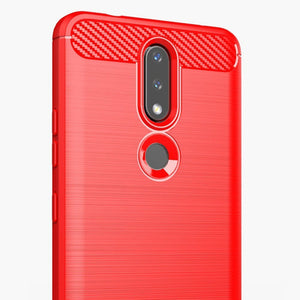 Carbon Case Flexible Cover TPU Case for Nokia 2.4 black