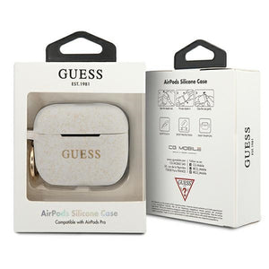 Guess GUACAPSILGLWH AirPods Pro cover white/white Silicone Glitter