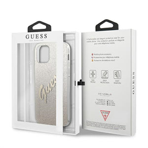 Guess GUHCP12LPCUGLSGO iPhone 12 Pro Max 6.7" gold/gold hardcase Glitter Gradient Script