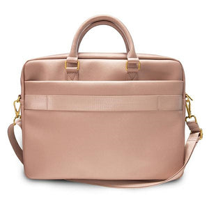 Guess Saffiano Script 16" Laptop Bag - Pink