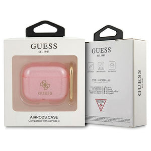 Guess GUA3UCG4GP AirPods 3 cover pink/pink Glitter Collection