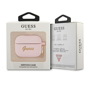 Guess GUAPSSSI AirPods Pro cover pink/pink Silicone Vintage Script