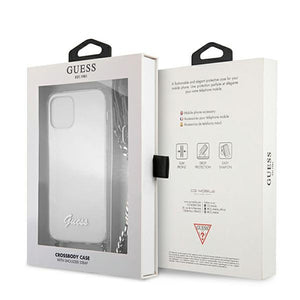 Guess GUHCP12MKC4GSSI iPhone 12/12 Pro 6.1" Transparent hardcase 4G Silver Chain